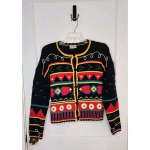 Lisa Says Gah Mutma Vintage Style Knit Sweater Size U (Large) Colorful
